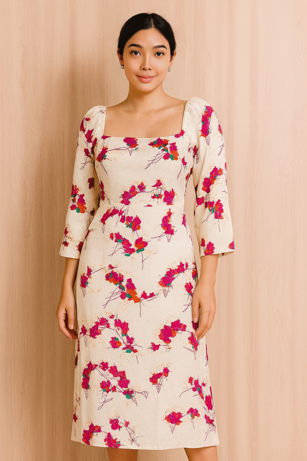 Bash Floral Square-Neck Midi