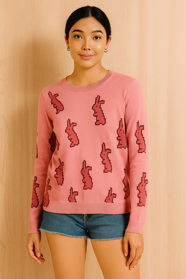 HQ Pink Bear Knit Sweater