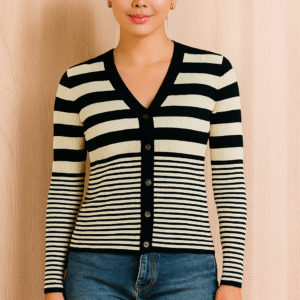 HQ Ribbed V‑Neck Cardigan