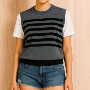 HQ Striped Knit Shell Top