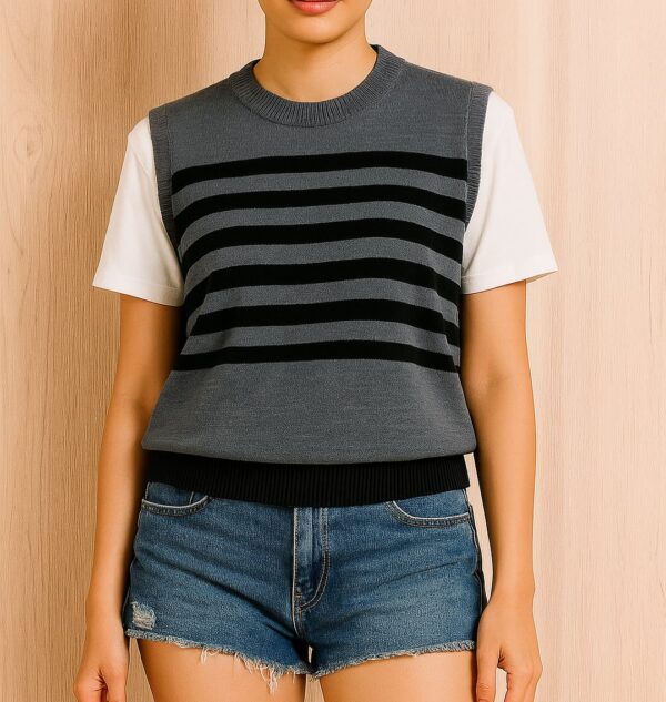 HQ Striped Knit Shell Top