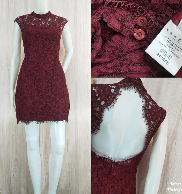 Sandro Lace Mock-Neck Dress - Image 2