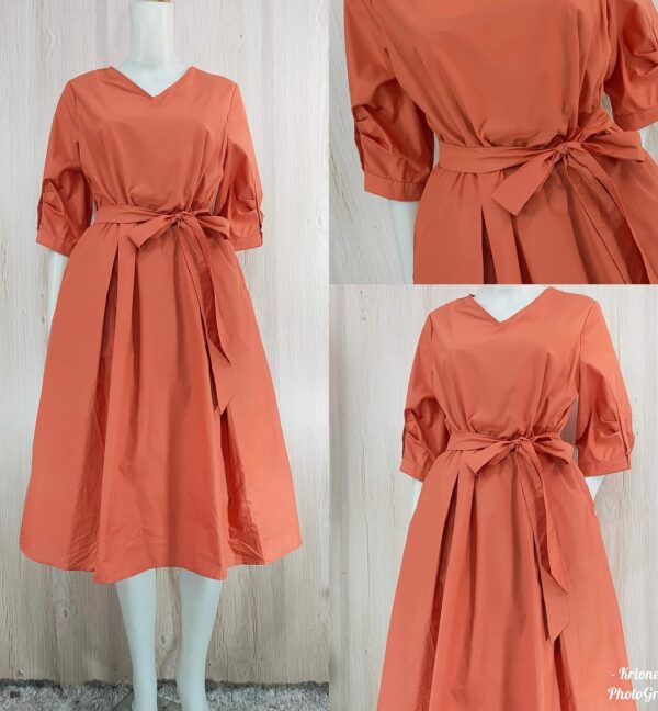 HQ Belted Cotton Midi Dress - Image 2