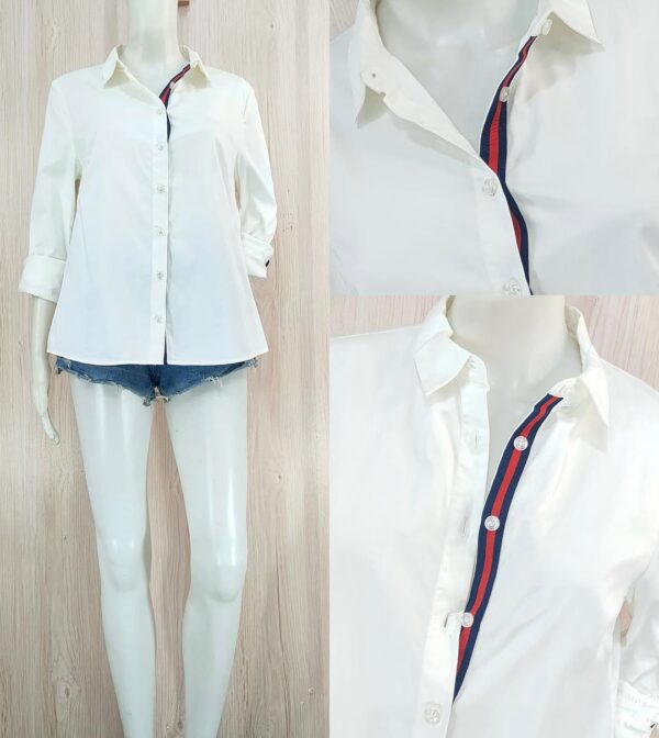Gucci Web-Trim Poplin Shirt - Image 2