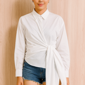 Zara Side‑Tie Wrap Shirt