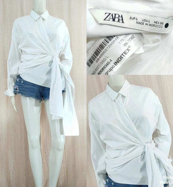 Zara Side‑Tie Wrap Shirt - Image 2