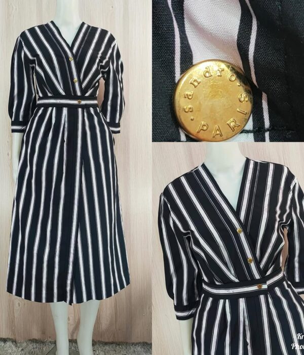 Sandro Striped Midi Dress - Image 2