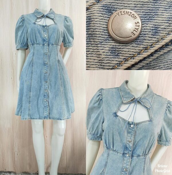 HQ Button‑Front Denim Dress - Image 2
