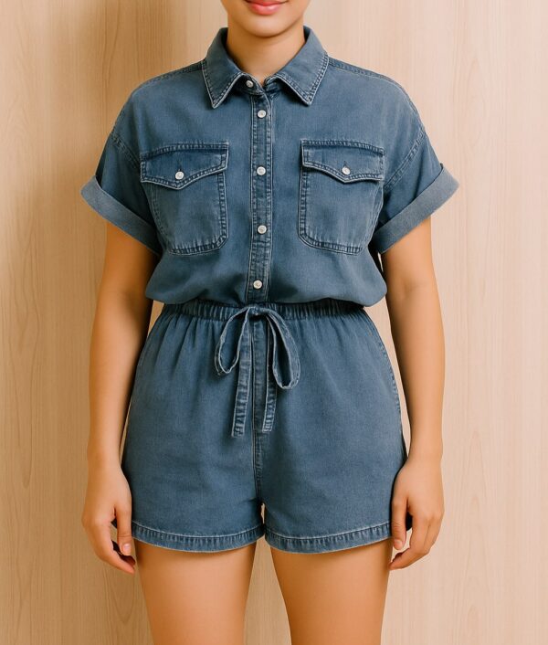 Waist-Defined Knit Romper