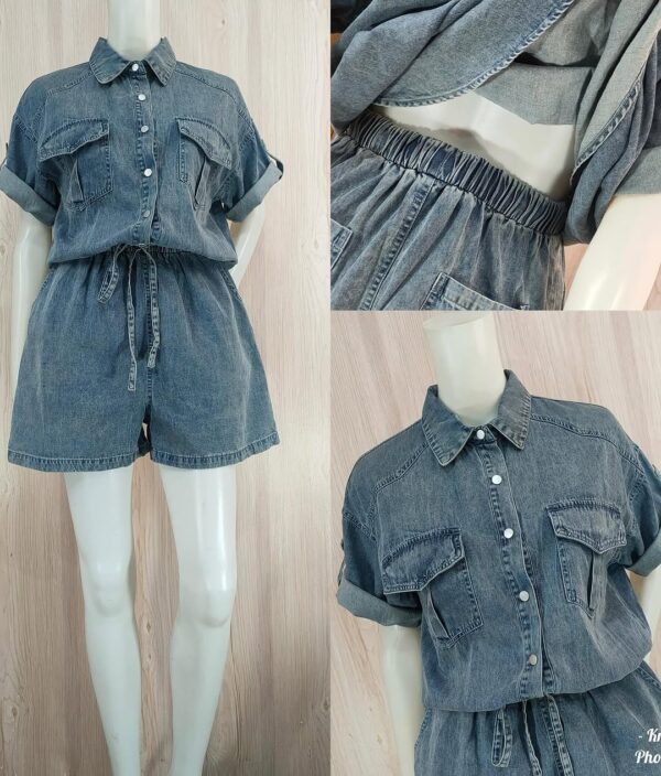Waist-Defined Knit Romper - Image 2
