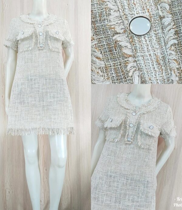 Tweed Fringe Mini Dress - Image 2