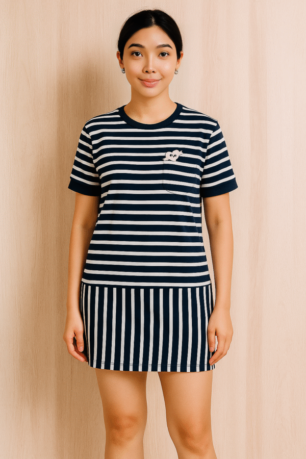 T W Striped Mini Dress