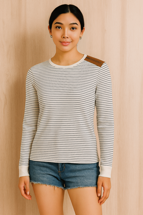 R L Striped Cotton Long-Sleeve Tee