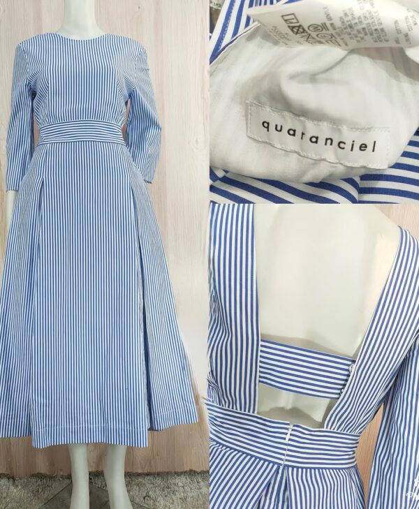 Striped Fit-and-Flare Midi Dress - Image 2
