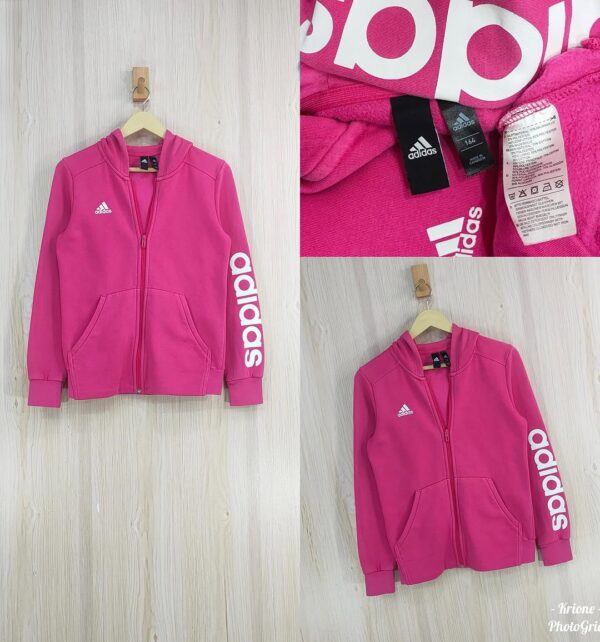 Adidas Logo Zip Hoodie - Image 2
